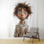 Tenture Folie du matin : Café d'abord, questions plus tard (En situation)