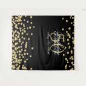 Tenture Fond 50e Anniversaire Gold Black Confettis (Devant (Horizontal))