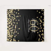 Tenture Fond 60e Anniversaire Or Noir Confettis (Devant (Horizontal))