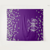 Tenture Fond 90e Anniversaire Argent Violet Confettis (Devant (Horizontal))