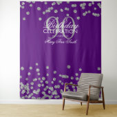 Tenture Fond 90e Anniversaire Argent Violet Confettis (En situation)