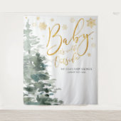 Tenture Fond Bébé C'est L'Hiver En Or (Devant)