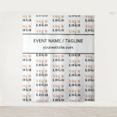 Tenture Fond blanc personnalisé avec logo et texte en répé (Devant)