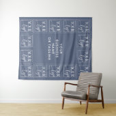 Tenture Fond Bleu Acier avec votre Logo & Texte (En situation (horizontale))