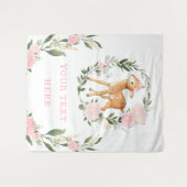 Tenture Fond Chic Fille Rose Floral Cerf Bois Bébé (Devant (Horizontal))