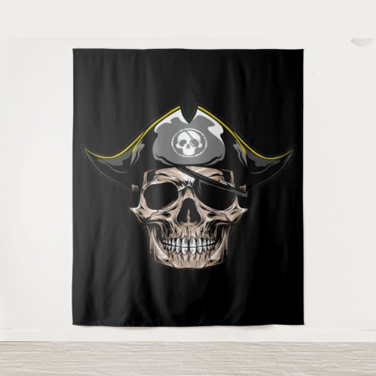 Tenture Fond Crâne de Pirate Capitaine Jack (Devant)