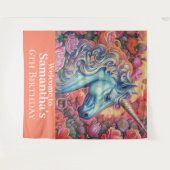 Tenture Fond d'anniversaire de la licorne magique (Devant (Horizontal))