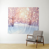 Tenture Fond d'arbre enneigé en hiver Pays merveilleux de  (En situation (horizontale))