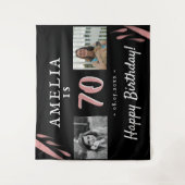 Tenture Fond de 70e anniversaire rose élégant noir 2 Photo (Devant)