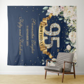 Tenture Fond de 95e anniversaire avec fleurs et verdure en (En situation (horizontale))