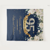 Tenture Fond de 95e anniversaire avec fleurs et verdure en (Devant (Horizontal))