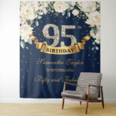 Tenture Fond de 95e anniversaire avec fleurs et verdure en (En situation)