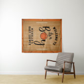 Tenture Fond de Baby Shower Basketball (En situation (horizontale))