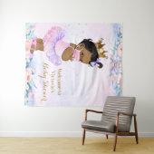 Tenture Fond de Baby Shower Bébé Rose Violet Avec Masque (En situation (horizontale))