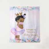 Tenture Fond de Baby Shower Bébé Rose Violet Avec Masque (Devant)