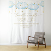 Tenture Fond de Baby Shower Bleu, Twinkle Little Star (En situation)