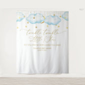 Tenture Fond de Baby Shower Bleu, Twinkle Little Star (Devant)