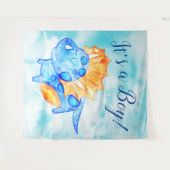 Tenture Fond de Baby Shower Dino Boy (Devant (Horizontal))