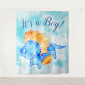 Tenture Fond de Baby Shower Dino Boy (Devant)
