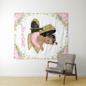 Tenture Fond de baby shower pour talons hauts Afro-América (En situation (horizontale))