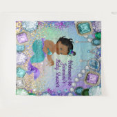 Tenture Fond de Baby Shower Sirène Bijou (Devant (Horizontal))