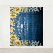 Tenture Fond de Backdrop de Diplôme avec Tournesols Modern (Devant)