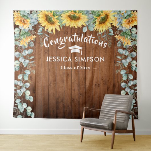 Tenture Fond de Backdrop de Photo Eucalyptus Tournesols Mo (En situation (horizontale))