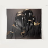 Tenture Fond de ballons noir et or (Devant (Horizontal))