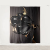 Tenture Fond de ballons noir et or (Devant)