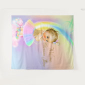 Tenture Fond de bannière de Baby Shower Arc-en-Ciel Fille  (Devant (Horizontal))
