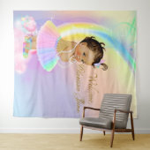 Tenture Fond de bannière de Baby Shower Arc-en-ciel Fille (En situation (horizontale))