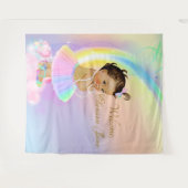 Tenture Fond de bannière de Baby Shower Arc-en-ciel Fille (Devant (Horizontal))