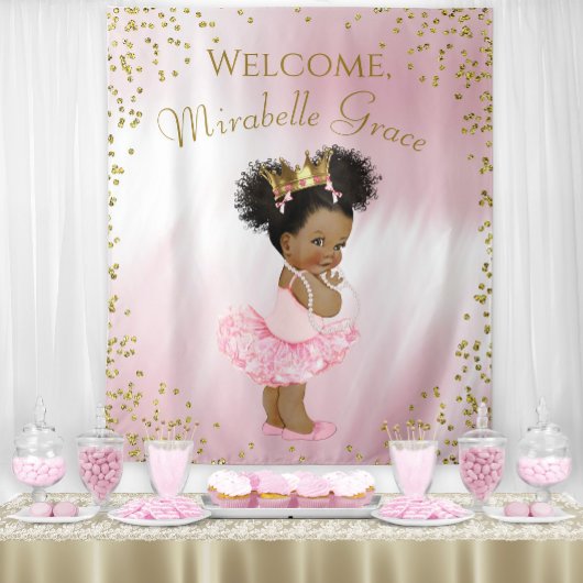 Tenture Fond de bannière pour Baby Shower de princesse Afr