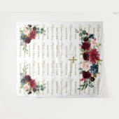 Tenture Fond de baptême à répétition Burgundy Blush (Devant (Horizontal))