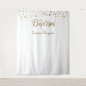 Tenture Fond de baptême simple en confettis dorés (Devant)