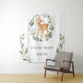 Tenture Fond de bébé élégant faune or verdure cerf (En situation)