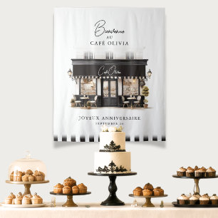 Tenture Fond de bienvenue d'anniversaire pour le Café Blac