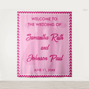 Tenture Fond de bienvenue de mariage moderne rose blush ch