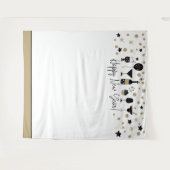 Tenture Fond de Bonne Année Photos Or Noir Blanc (Devant (Horizontal))