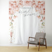 Tenture Fond de Brunch et Bulles floral pour la douche de  (En situation)