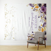 Tenture Fond de cabine de douche de mariage floral pourpre (En situation (horizontale))