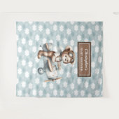 Tenture Fond de cabine de douche pour bébé avec un ours en (Devant (Horizontal))