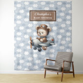 Tenture Fond de cabine de douche pour bébé pilote ourson e (En situation)