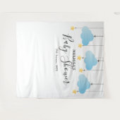 Tenture Fond de cabine photo Baby Shower Bleu Garçon (Devant (Horizontal))