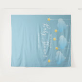 Tenture Fond de cabine photo bleu mignon pour Baby Shower (Devant (Horizontal))