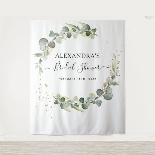 Tenture Fond de cabine photo de Baby Shower au Eucalyptus (Devant)