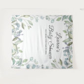 Tenture Fond de cabine photo de douche de bébé floral verd (Devant (Horizontal))