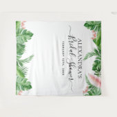 Tenture Fond de cabine photo de douche de mariage tropical (Devant (Horizontal))