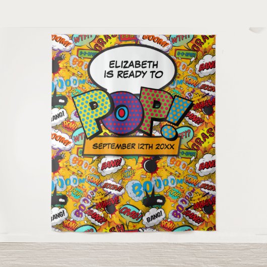 Tenture Fond de cabine photo de fête prénatale bébé amusan (Devant)