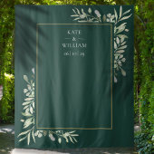 Tenture Fond de cabine photo de mariage à la verdure émera